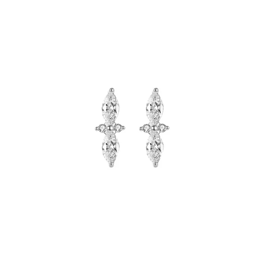 1 Pair Casual Elegant Geometric Copper Zircon Drop Earrings Ear Studs