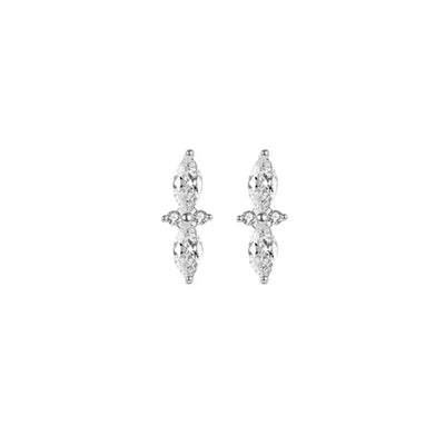 1 Pair Casual Elegant Geometric Copper Zircon Drop Earrings Ear Studs