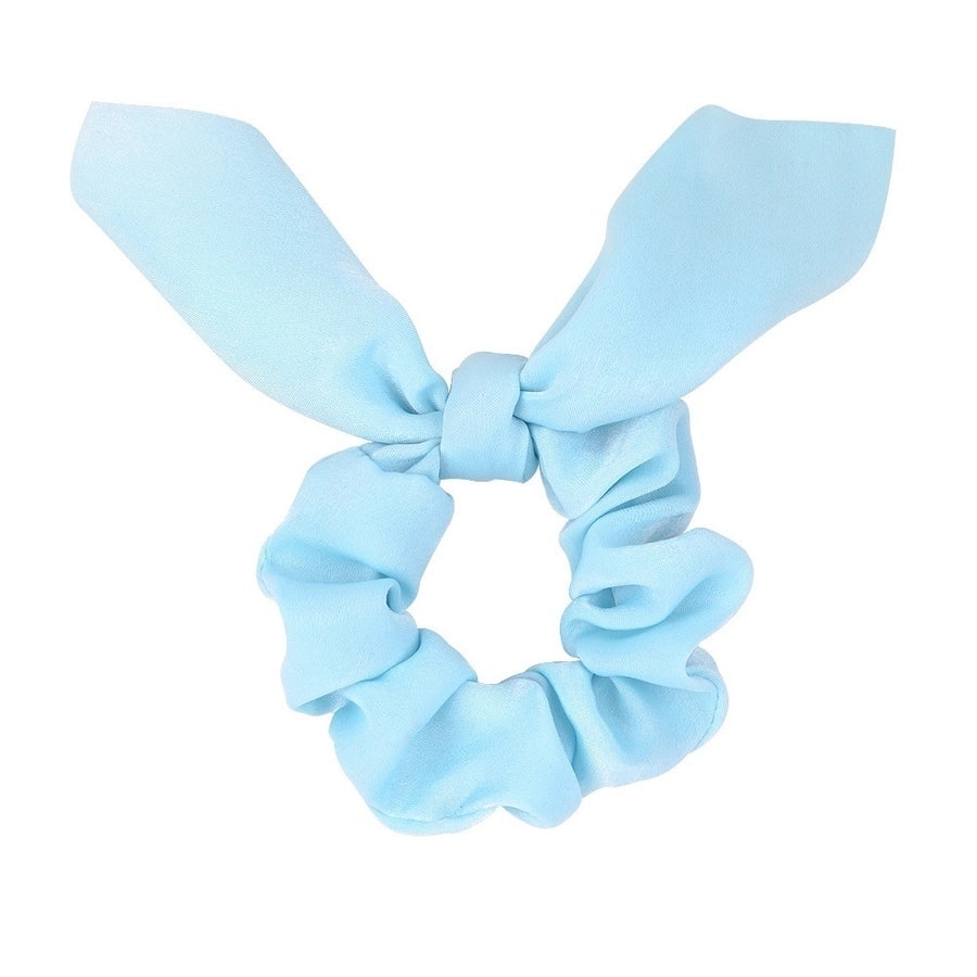 fashion simple solid color rabbit ears knot satin headdress head rope