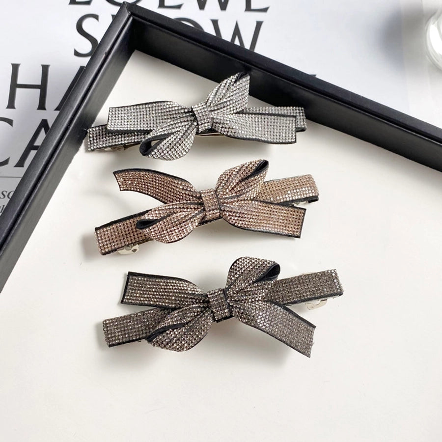 Elegant Sweet Women's Bow Knot Rhinestone Hair Clip