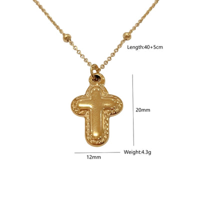 Jewelry Modern Style Classic Style Cross 304 Stainless Steel Plating Pendant Necklace