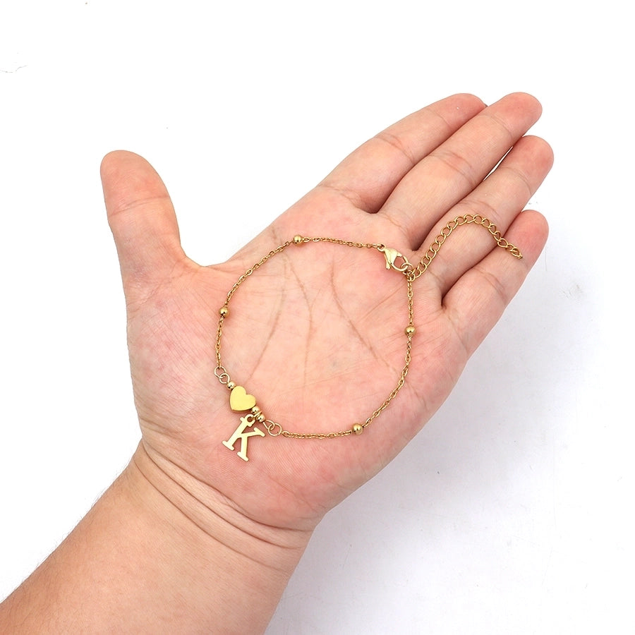 Casual Simple Style Classic Style Letter Heart Shape 201 Stainless Steel 304 Stainless Steel Bracelets In Bulk