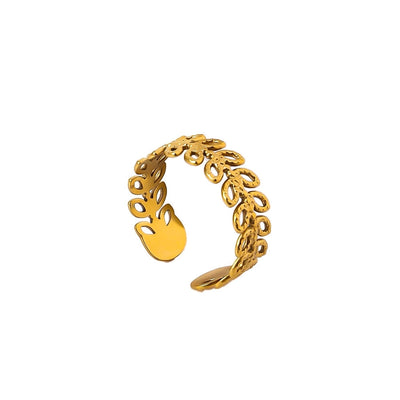 Jewelry Elegant Geometric Rice Ear Titanium Steel Open Rings