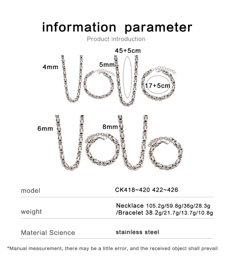 Jewelry Hip-Hop Commute Geometric 667 Stainless Steel Bracelets Necklace