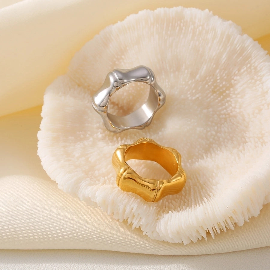 Jewelry Elegant Preppy Style Sweet Geometric 304 Stainless Steel 18K Gold Plated Rings