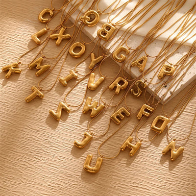 Jewelry Simple Style Letter Titanium Steel Plating Pendant Necklace