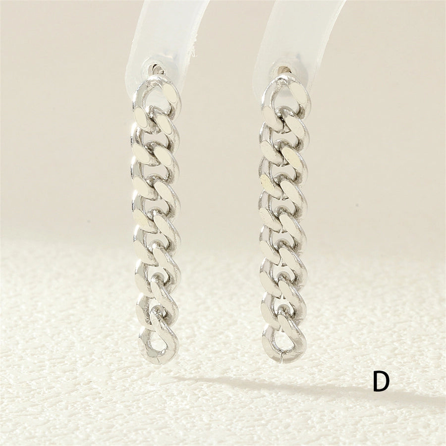 1 Pair IG Style Simple Style Commute chain Copper 18K Gold Plated Drop Earrings