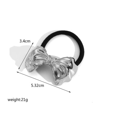 Women's Casual Modern Style C Shape Starfish Bow Knot 304 Stainless Steel Shiny Metallic Hair Tie