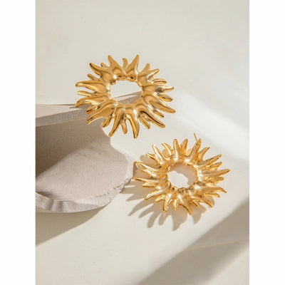 1 Pair Classic Style Sunflower 304 Stainless Steel Ear Studs