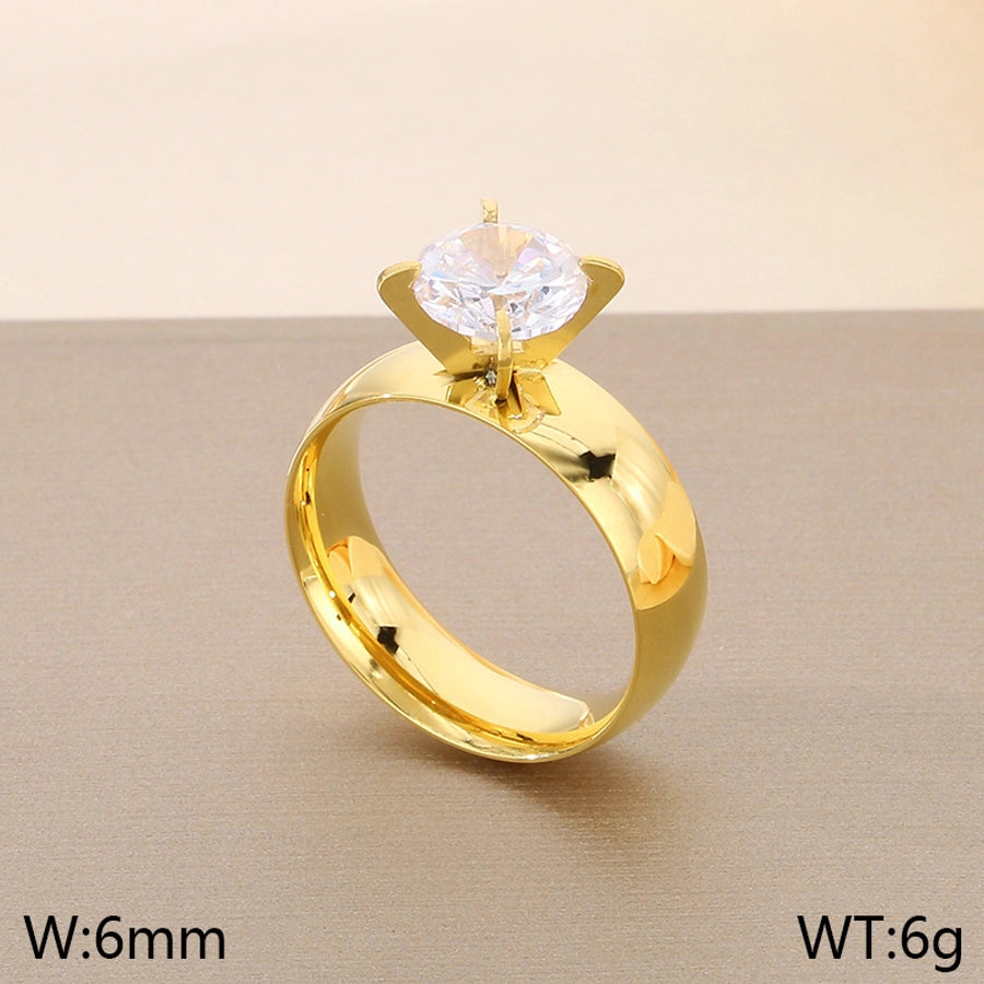 Jewelry Vintage Style Geometric 304 Stainless Steel 18K Gold Plated Rings