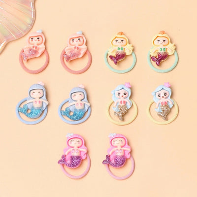 princess sweet hippocampus mermaid shell cloth resin hair tie