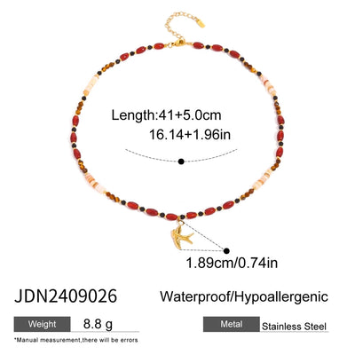 Simple Style Classic Style Swallow 304 Stainless Steel Pendant Necklace In Bulk