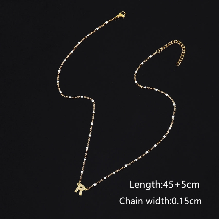 201 Stainless Steel Copper Letter Pendant Necklace