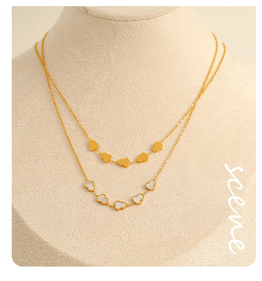 Jewelry IG Style Elegant French Style Gourd 304 Stainless Steel Shell 18K Gold Plated Polishing Pendant Necklace