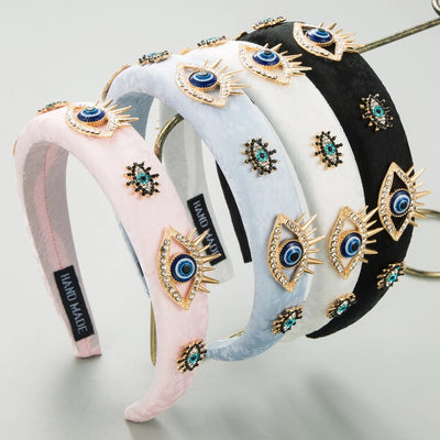 Women's Casual Modern Style Classic Style Eye Alloy Cloth Inlay Rhinestones Hair Band