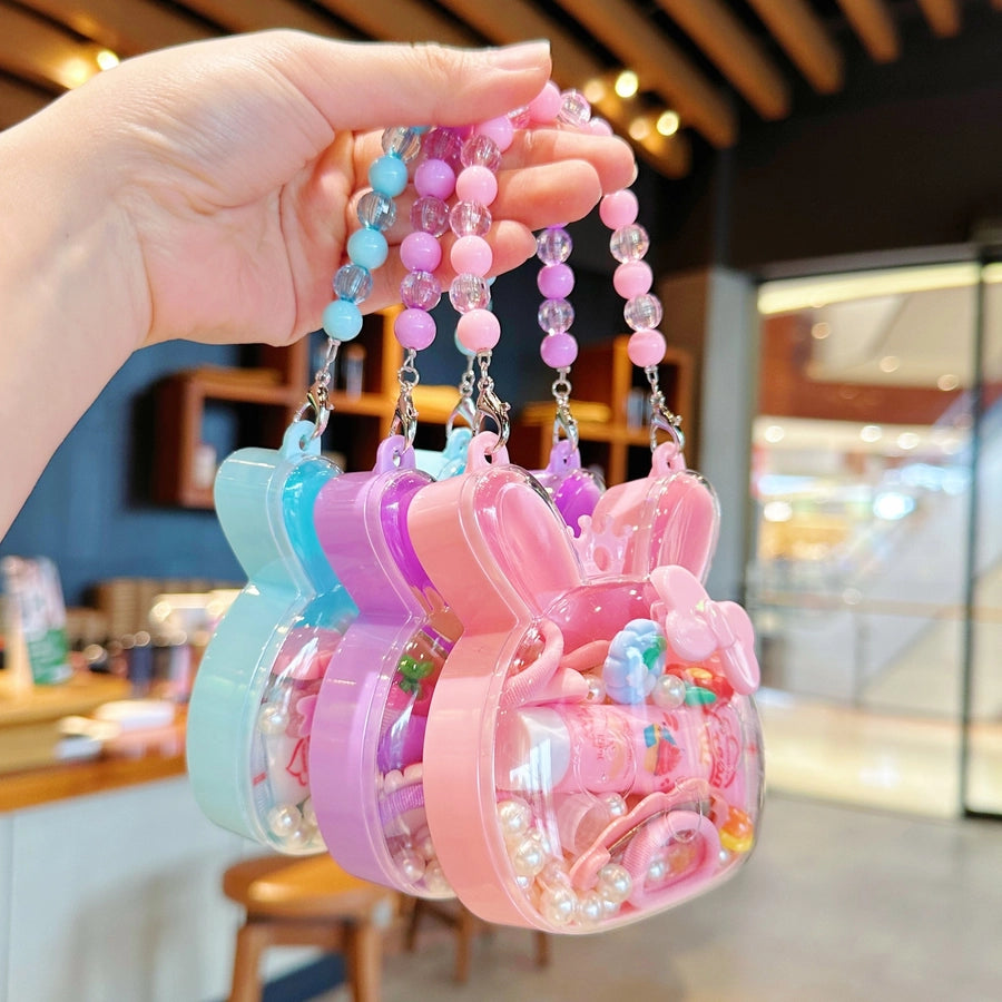 girl's cartoon style rabbit cartoon bow knot plastic hair clip hair tie