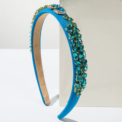 Korean Style Retro Glass Drill Lovely Hair Band Thin Baroque Sponge Headband Simple  Hair Accessories