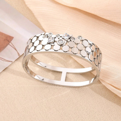 Simple Style Commute Geometric Grain 18K Gold Plated Gold Plated 304 Stainless Steel  Bangle