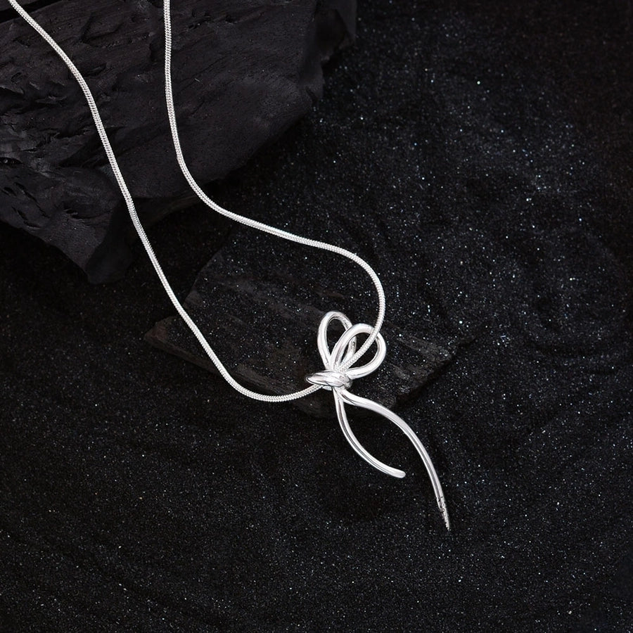 Jewelry Simple Style Bow Knot Copper Necklace