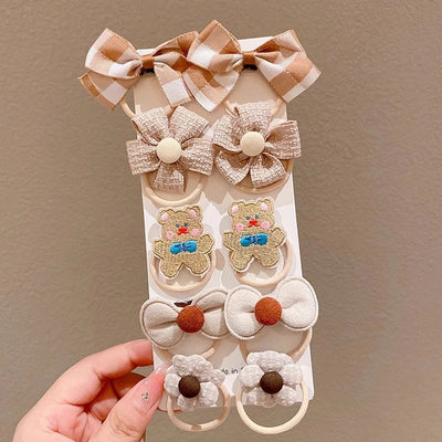 New Milk brown hair band Girls baby does not hurt hair high elastic bow tie hair rope children hair accessories rubber band Female