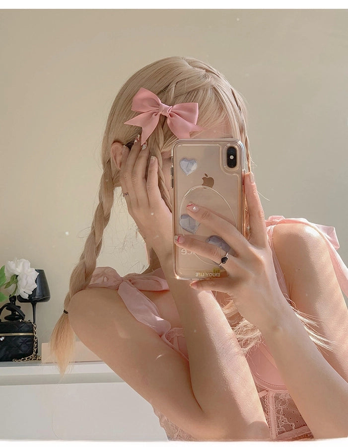 Pink Bow Hairpin Women's Hair Accessories New Internet Celebrant Sweet Bangs Hairpin Cute Headwear Jewelry