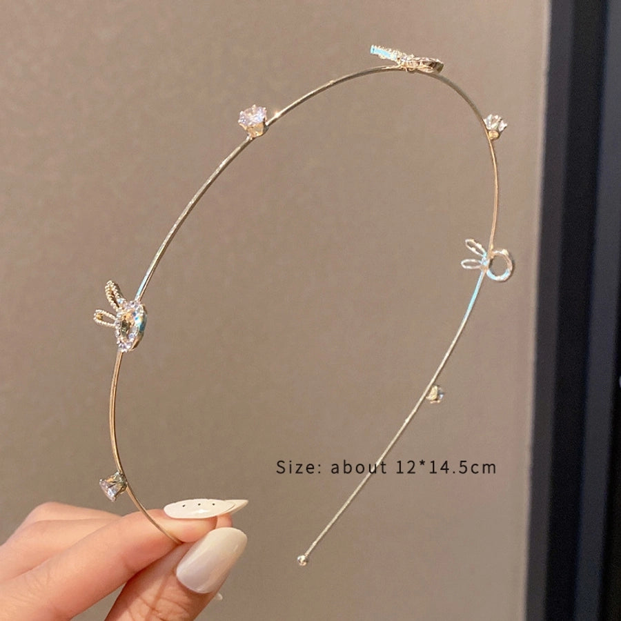 women's luxurious simple style star alloy plating inlay artificial rhinestones hair band