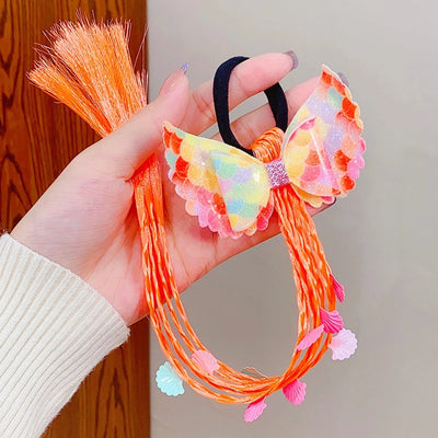 children&#39;s cartoon  color wig hair rope headdress cheap scrunchies