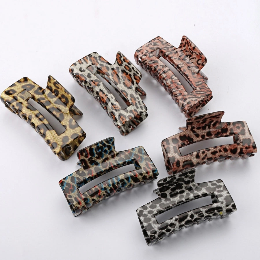 simple style leopard acetic acid sheets hair claws 1 piece