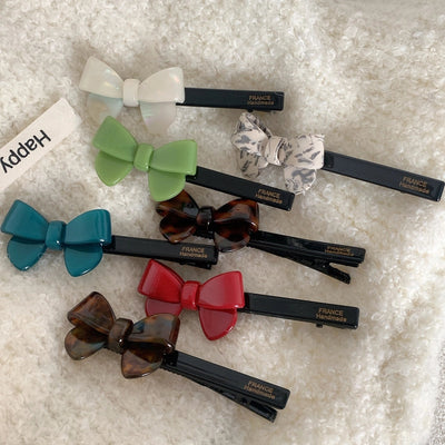 simple style bow knot acetic acid sheets hair clip