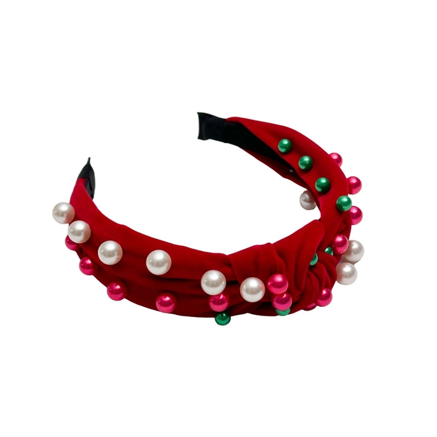 New Knotted Wide Brim Hair Band Pearl Rhinestone Fashionable High-Grade Headband Hair Fixer  Hair Accessories