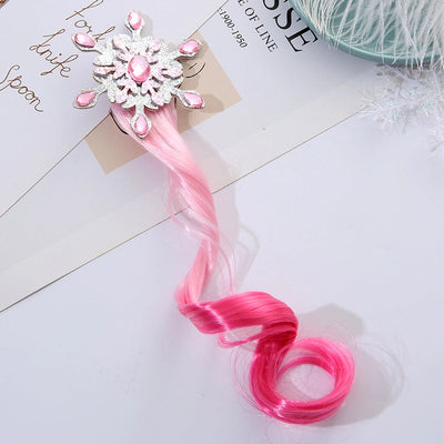 Kid'S Princess Snowflake high temperature wire Diamond Hair Clip