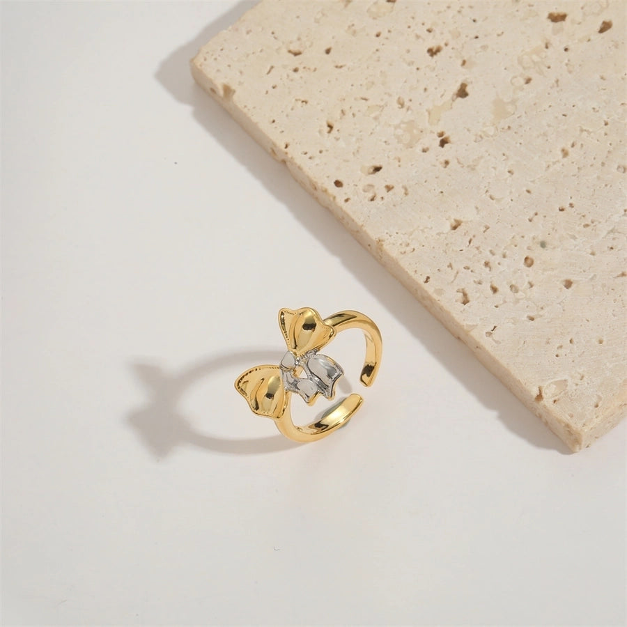 Copper 14K Gold Plated Geometric Star Rings