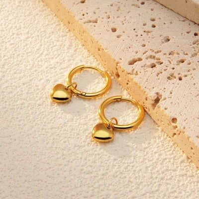 2 Pieces Set Sweet Simple Style Commute Heart Shape Plating 304 Stainless Steel 18K Gold Plated Earrings
