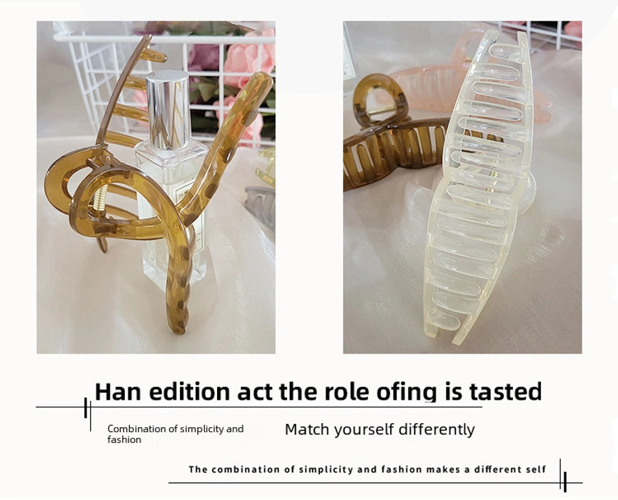 Korean-style Bright Face Non-scratch Disc Hair Clip Women's Large Frosted Elegant Shark Clip Back Head Hairpin Headwear Hair Clip