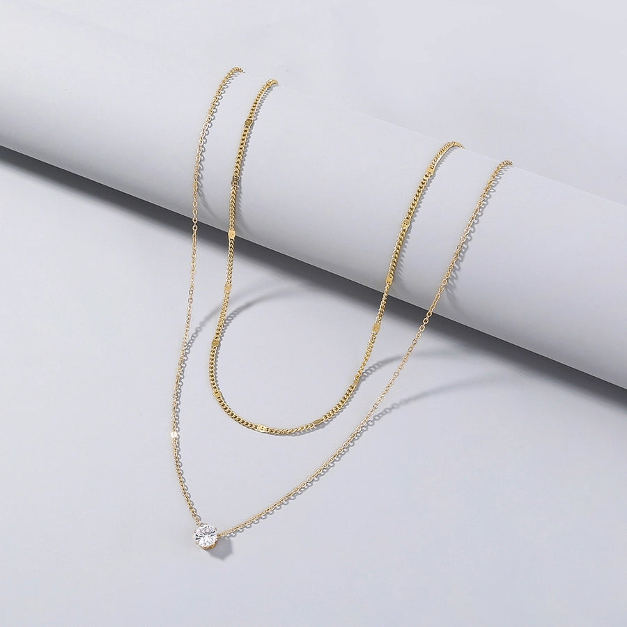 Copper cable chain Geometric Necklace