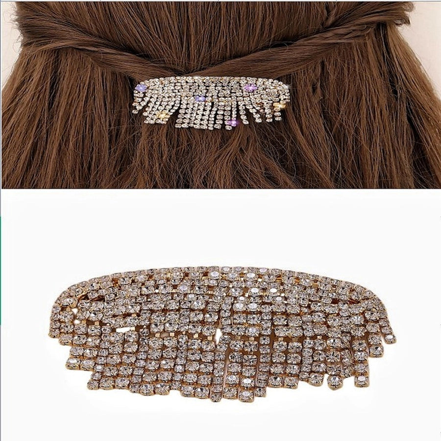 fashion geometric rhinestone plating rhinestones hair clip 1 piece