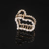 simple style solid color alloy inlay rhinestones hair claws 1 piece