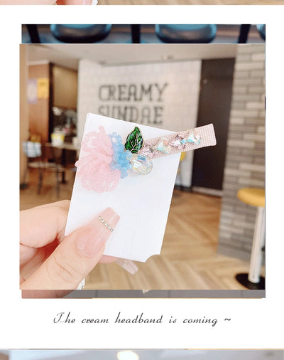 ig style sweet leaves flower artificial crystal alloy beaded inlay rhinestones hair clip