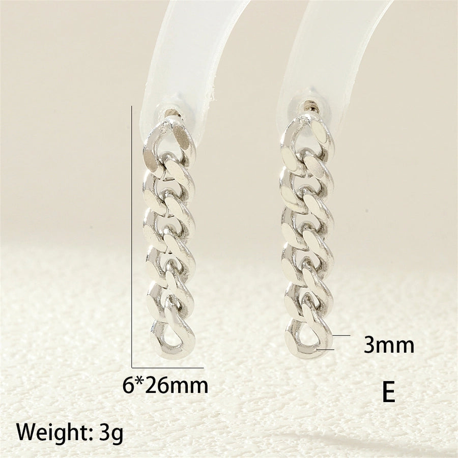 1 Pair IG Style Simple Style Commute chain Copper 18K Gold Plated Drop Earrings