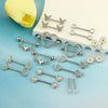 1 Pair Nipple Rings & Studs Hip-Hop Shiny Heart Shape Flower Butterfly 316L Stainless Steel  Copper Inlay Zircon Nipple Rings & Studs