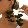 1 Pair Exaggerated Simple Style Leopard Alloy Polyester Drop Earrings
