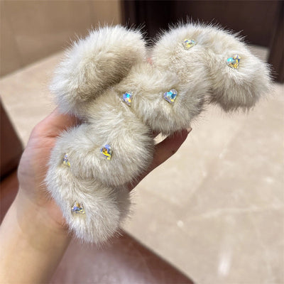 Women's Sweet Korean Style Solid Color Artificial Crystal Inlay Artificial Crystal Hair Claws
