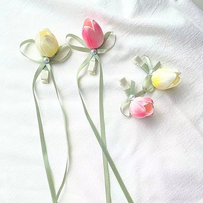 Korean Style Gentle Flower Small Hairpin Female Niche Design Summer  Head Clip Light Luxury High-end Headwear