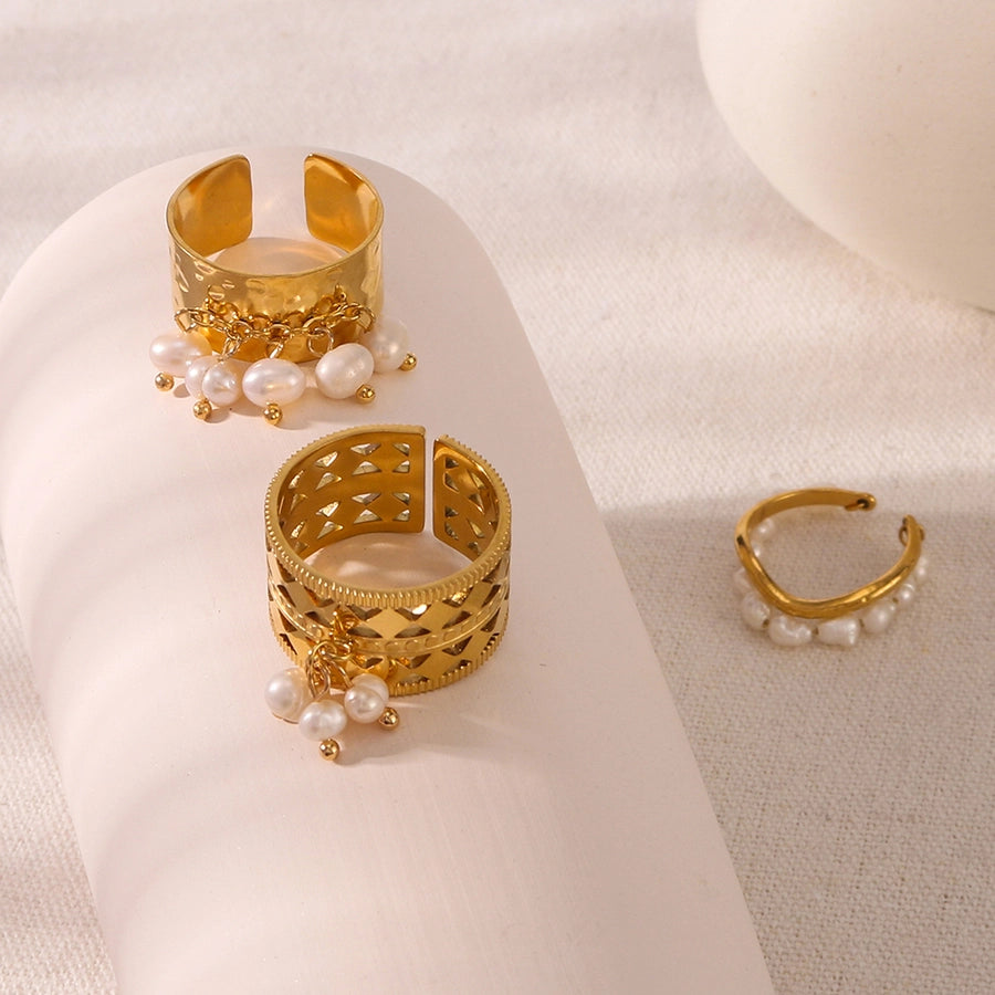 Jewelry Vintage Style Simple Style Geometric 304 Stainless Steel 18K Gold Plated Open Rings