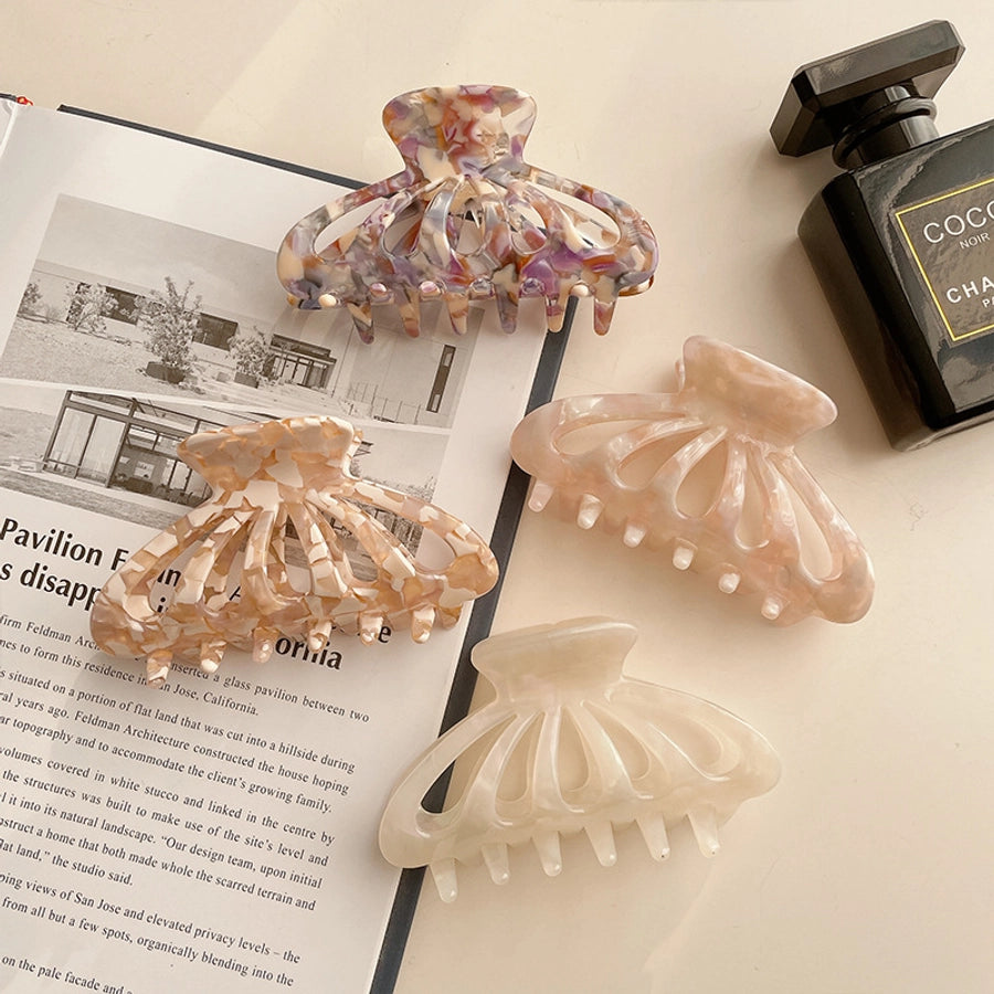 Women's Simple Style Marble Acetic acid sheets Handmade Hollow Out Hair Claws