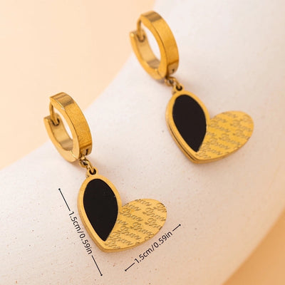 1 Pair Vintage Style Simple Style Classic Style Heart Shape 201 Stainless Steel Earrings