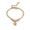Elegant Simple Style Star Moon Conch 304 Stainless Steel snake chain Bracelets In Bulk
