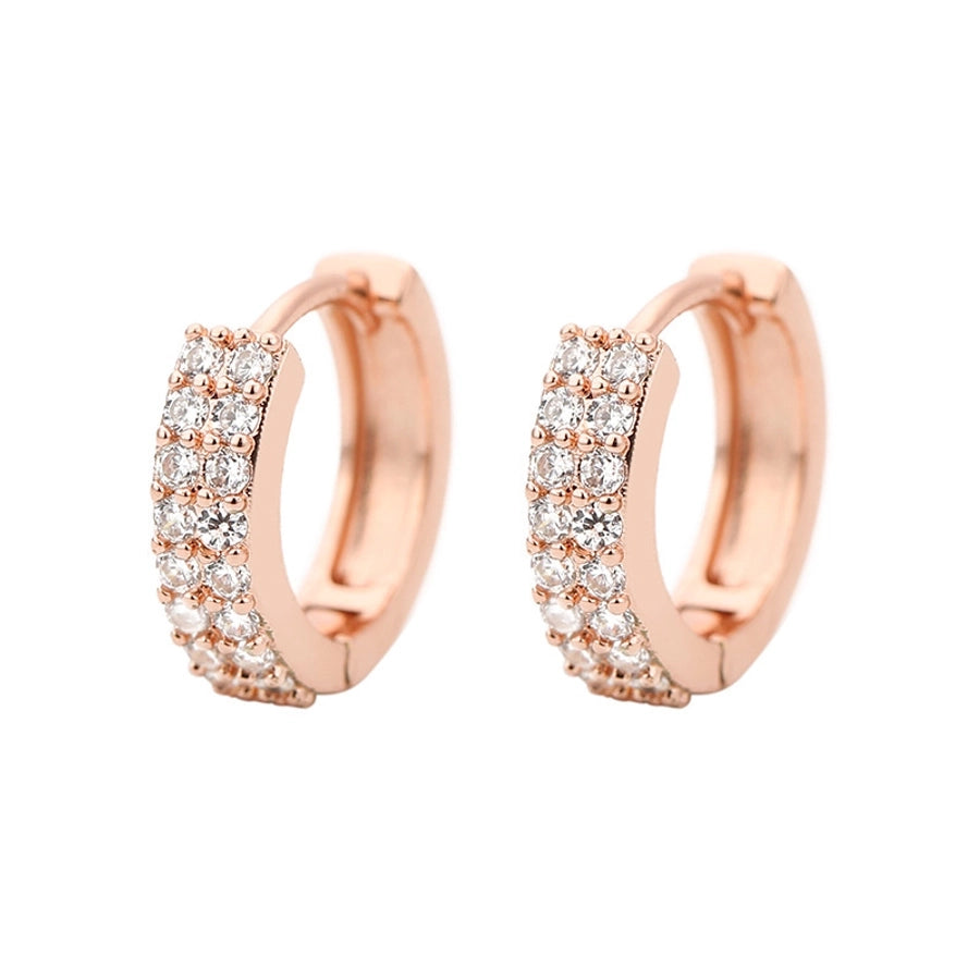 1 Pair Elegant Simple Style Geometric Copper Zircon Earrings