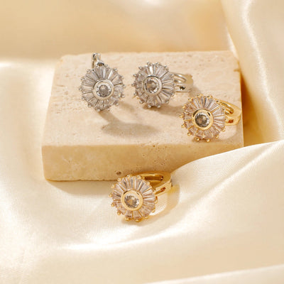 1 Pair Elegant Basic Geometric Inlay Copper Zircon K Gold Plated Rhodium Plated Ear clip