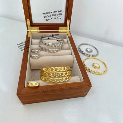 Jewelry Vintage Style Classic Style Geometric Copper Zircon Rings Necklace Jewelry Set